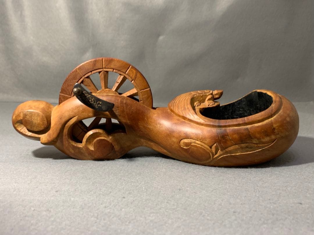 超貴重品 手作り アンチークコレクション 木製墨壺　255mm