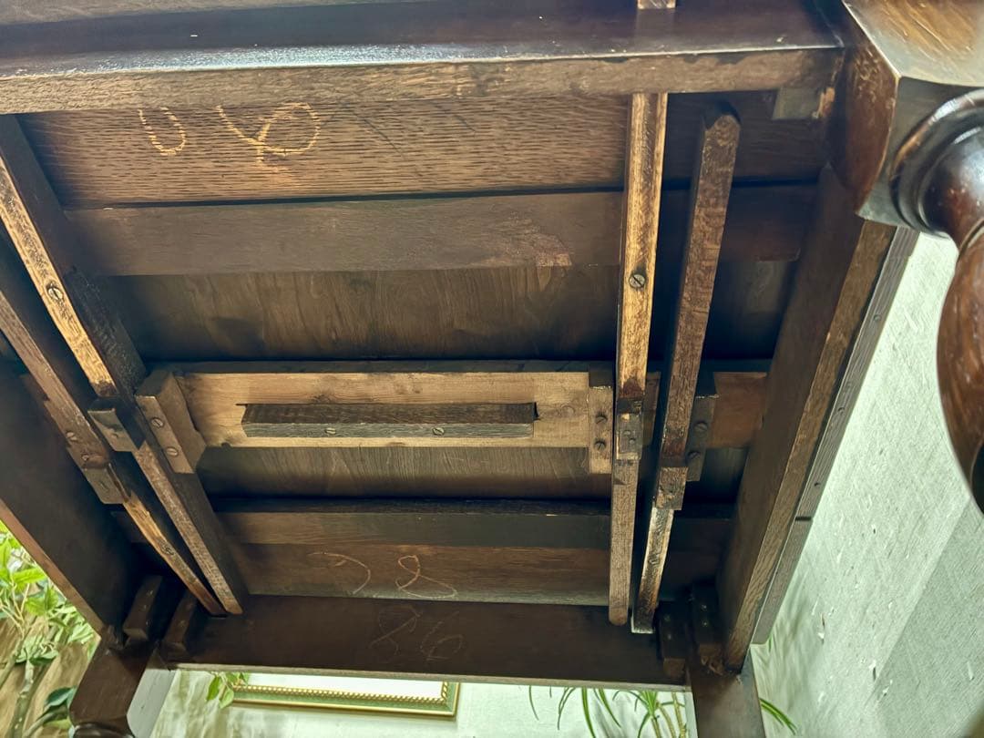 枯鐵☆管402☆イギリス製☆アンティーク☆ドローリーフ☆ダイニングテーブル