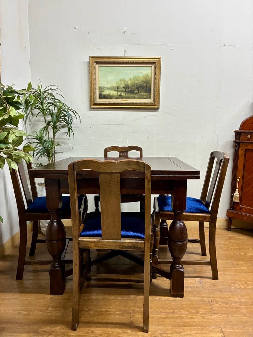 枯鐵☆管402☆イギリス製☆アンティーク☆ドローリーフ☆ダイニングテーブル