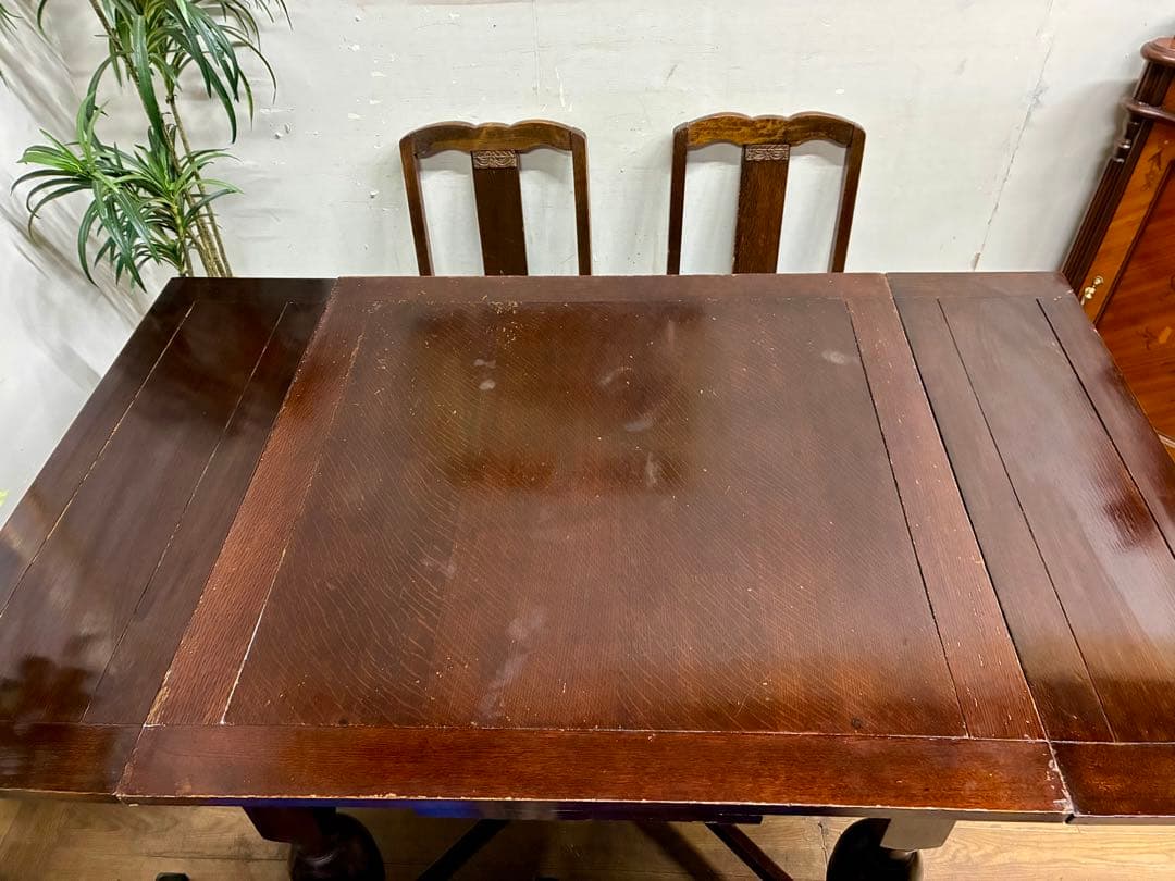 枯鐵☆管402☆イギリス製☆アンティーク☆ドローリーフ☆ダイニングテーブル