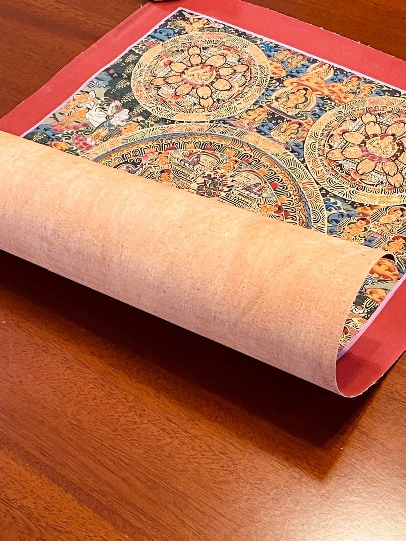 チベット密教 手描き曼荼羅（マンダラ）タンカ 新品・一点物 肉筆画 D5