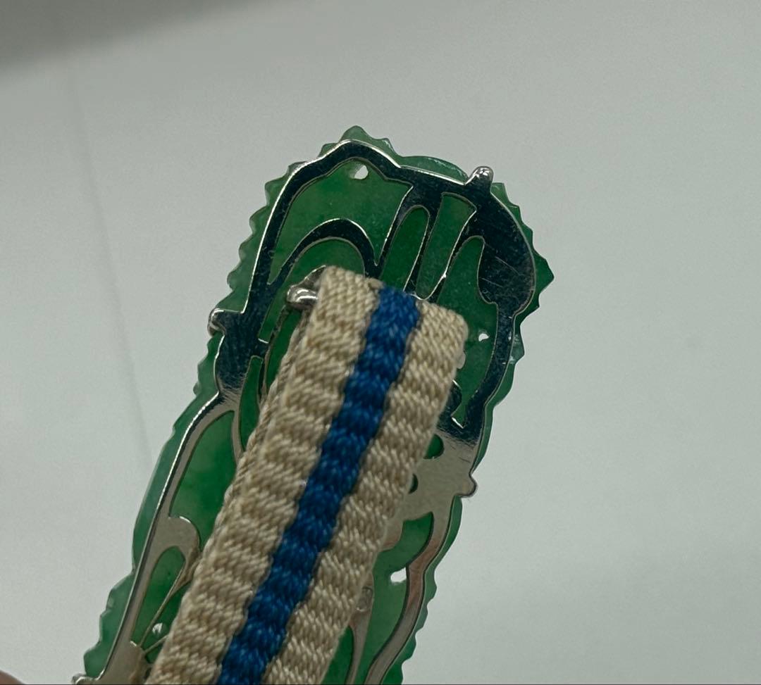 本翡翠　14kホワイトゴルド　重さ約21g 帯留木箱入　送料込み251220