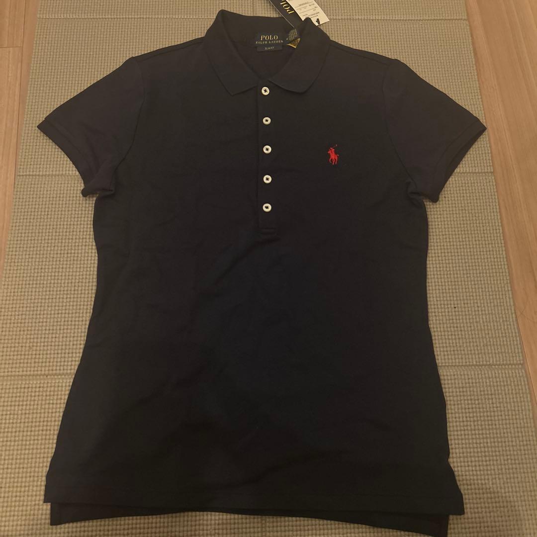 POLO RALPH LAUREN ネイビー M スリムフィット 半袖ポロシャツ