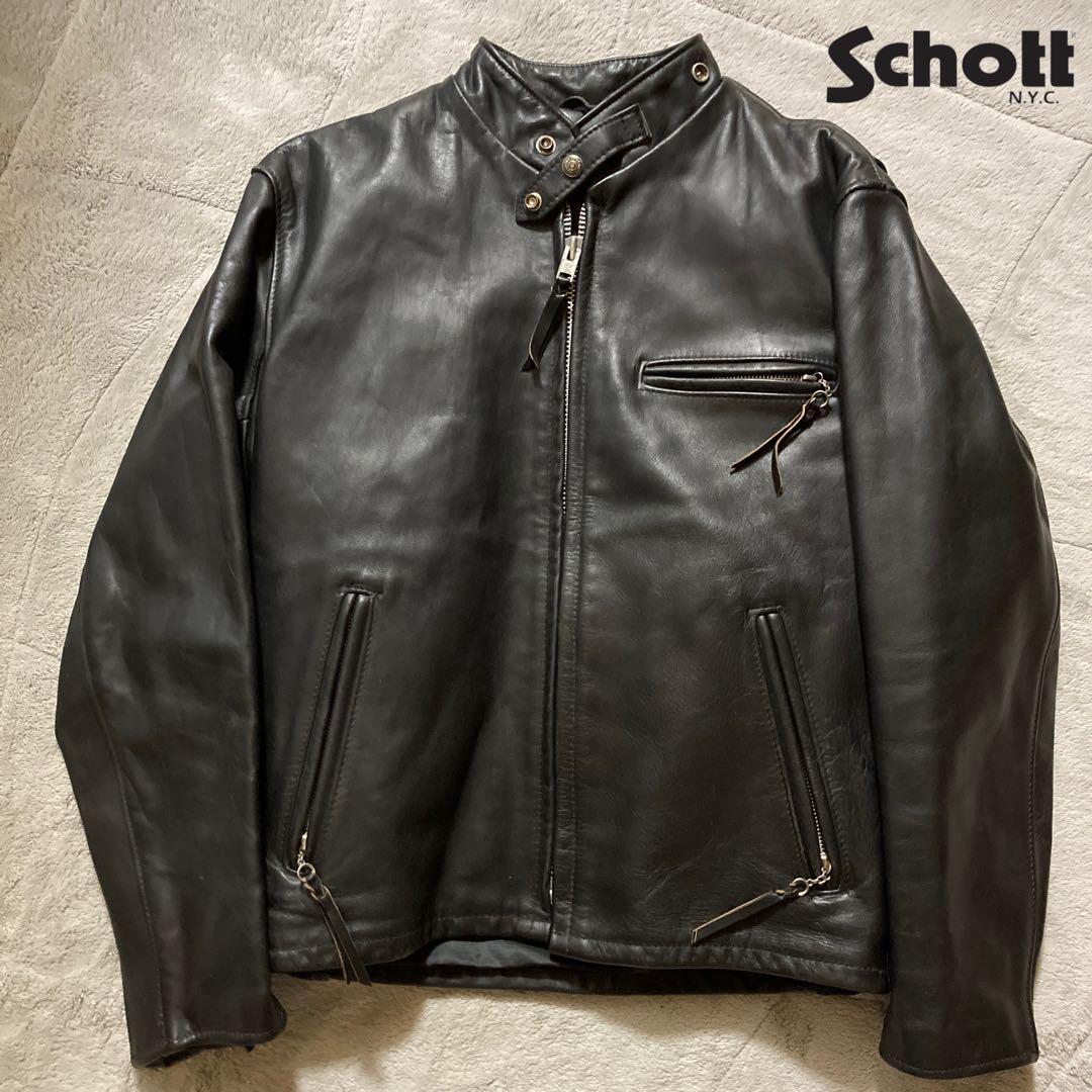 Schott 米国製641 ライナー付 ライダースジャケット ブラック 40