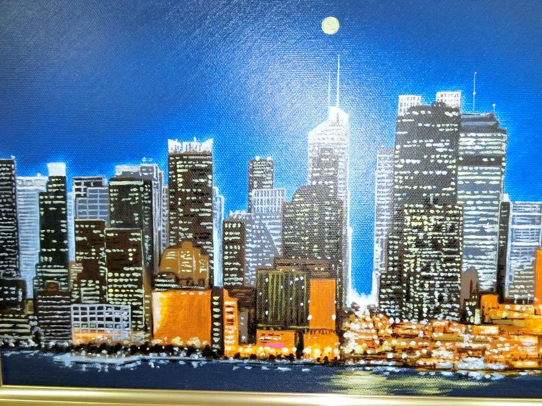 【ART】ニューヨーク摩天楼(朝隈敏彦真筆)WF3号