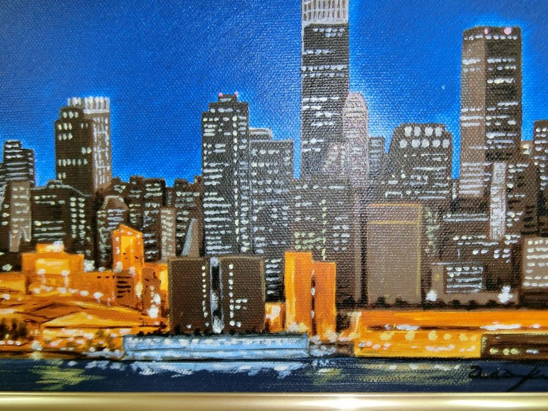 【ART】ニューヨーク摩天楼(朝隈敏彦真筆)WF3号