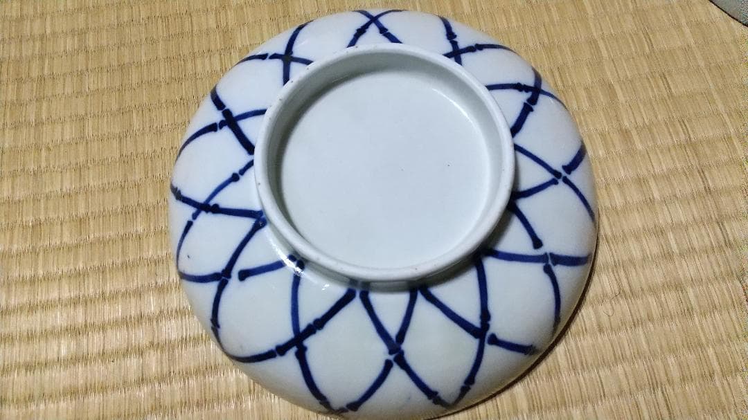 古伊万里　小振　色絵　網目紋　三つ鉢・深皿（大）径24.5×高7ｃｍ