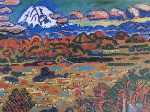 梅原　龍三郎、富士山図、希少画集画、新品額装付