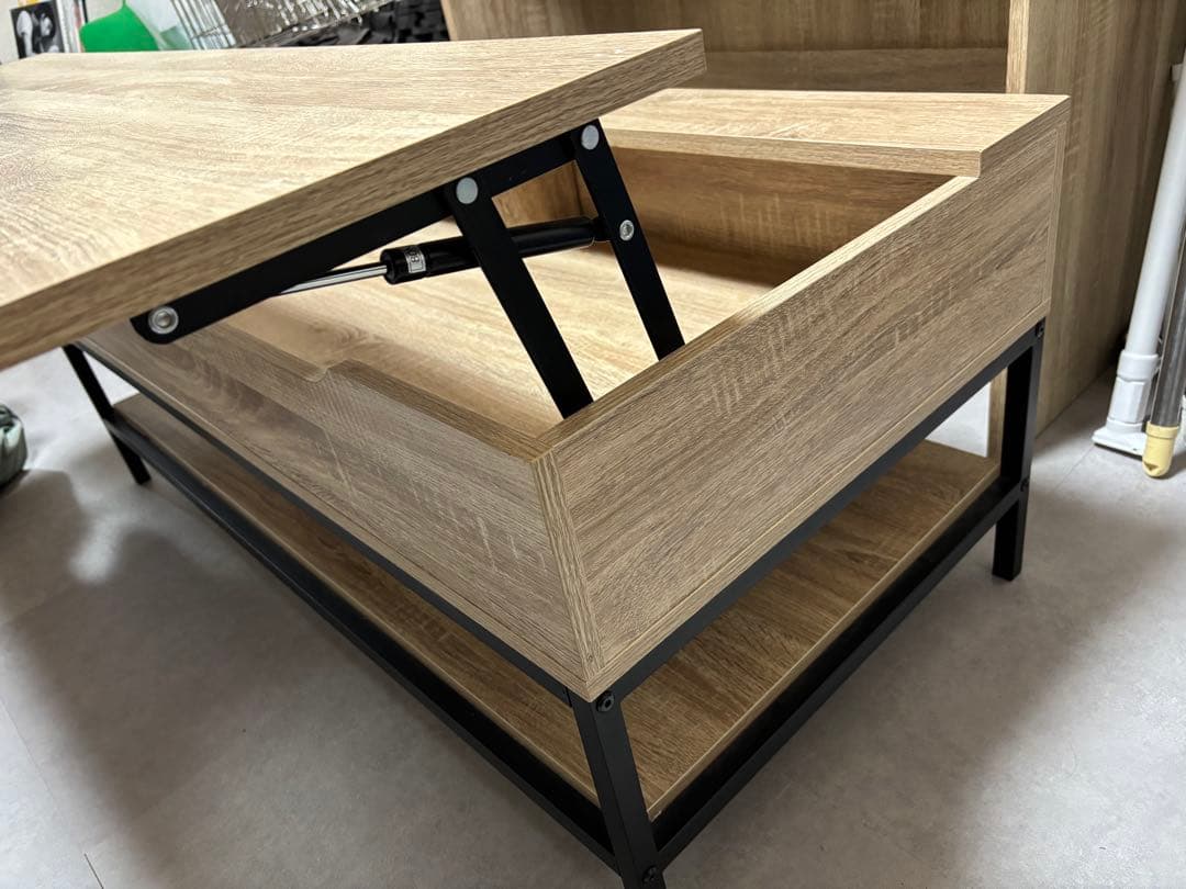 【引取限定】ロウヤ　ローテーブル(昇降可能)