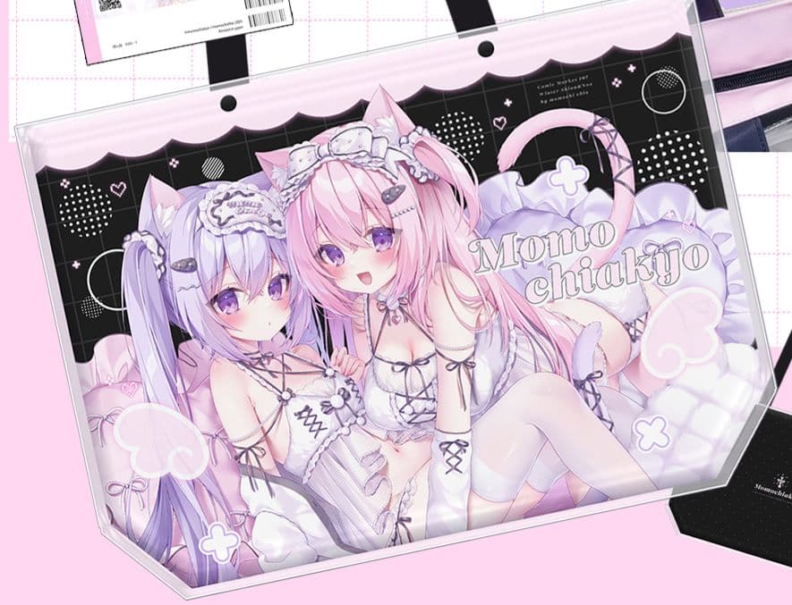 桃稚ちあ　クリアカバー付きBIGトートバッグ