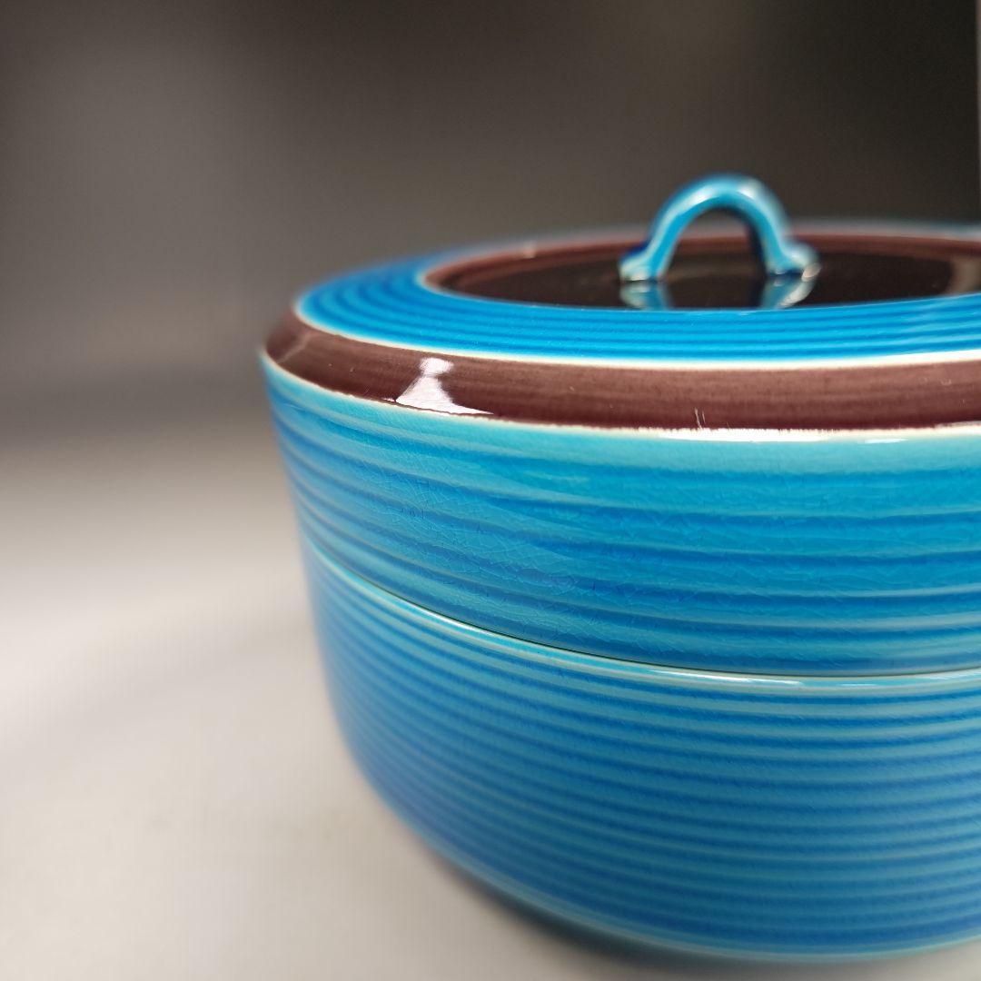 イ713 食籠『手塚大示』『即中斎好　交趾　独楽　食篭　共箱』茶道具 菓子器