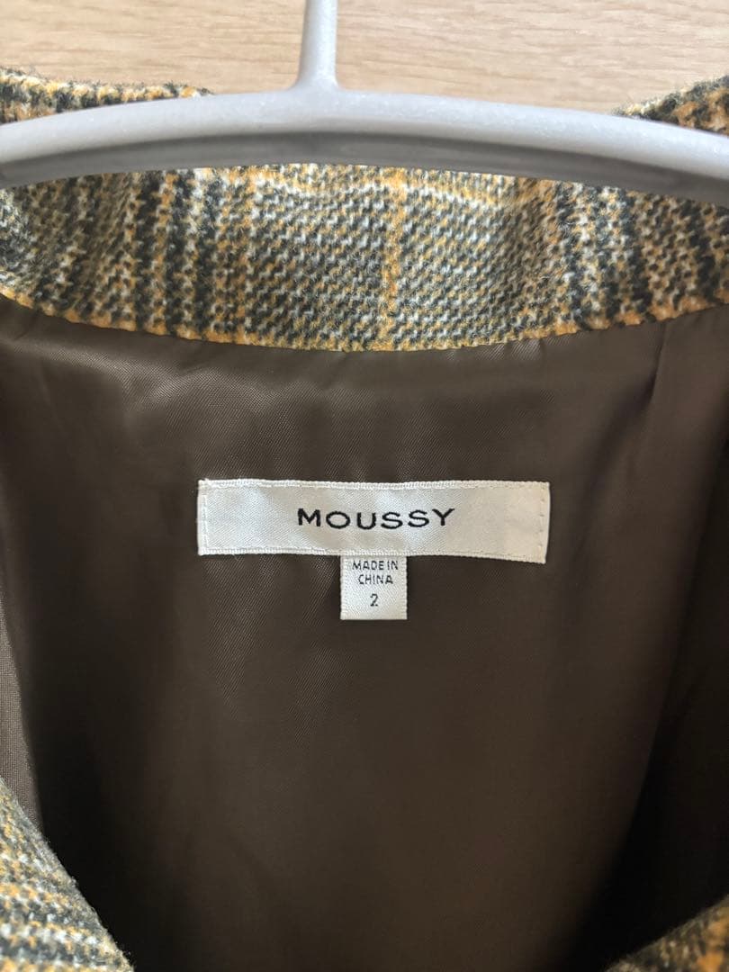 MOUSSY チェック柄 2Wayコート ウール混 アウター グレンチェック