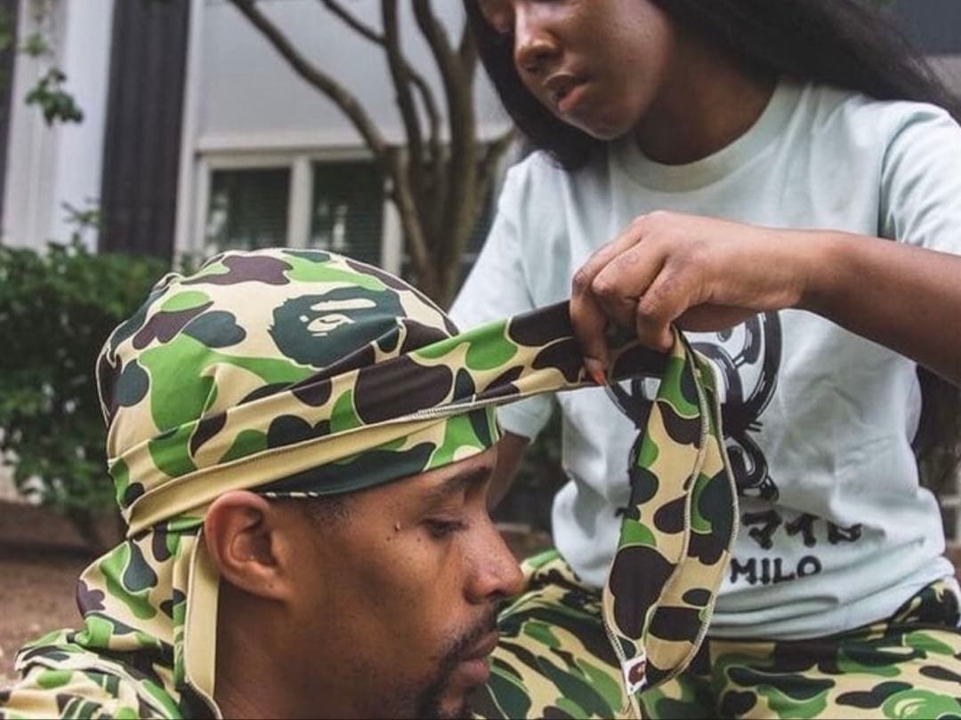希少ベイプ ファースト DORAG（1st Camo Durag） イエローカモ