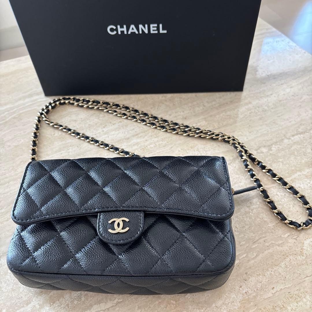 CHANEL ウォレット phoneholder レア！ ブラック 新品同様