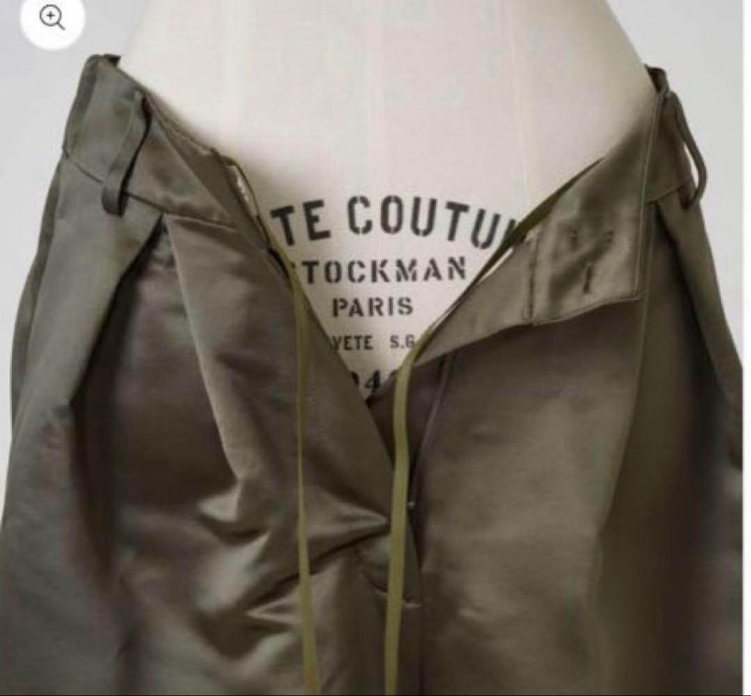 Heve へイヴ サテンフレアガウチョパンツ オリーブ 36