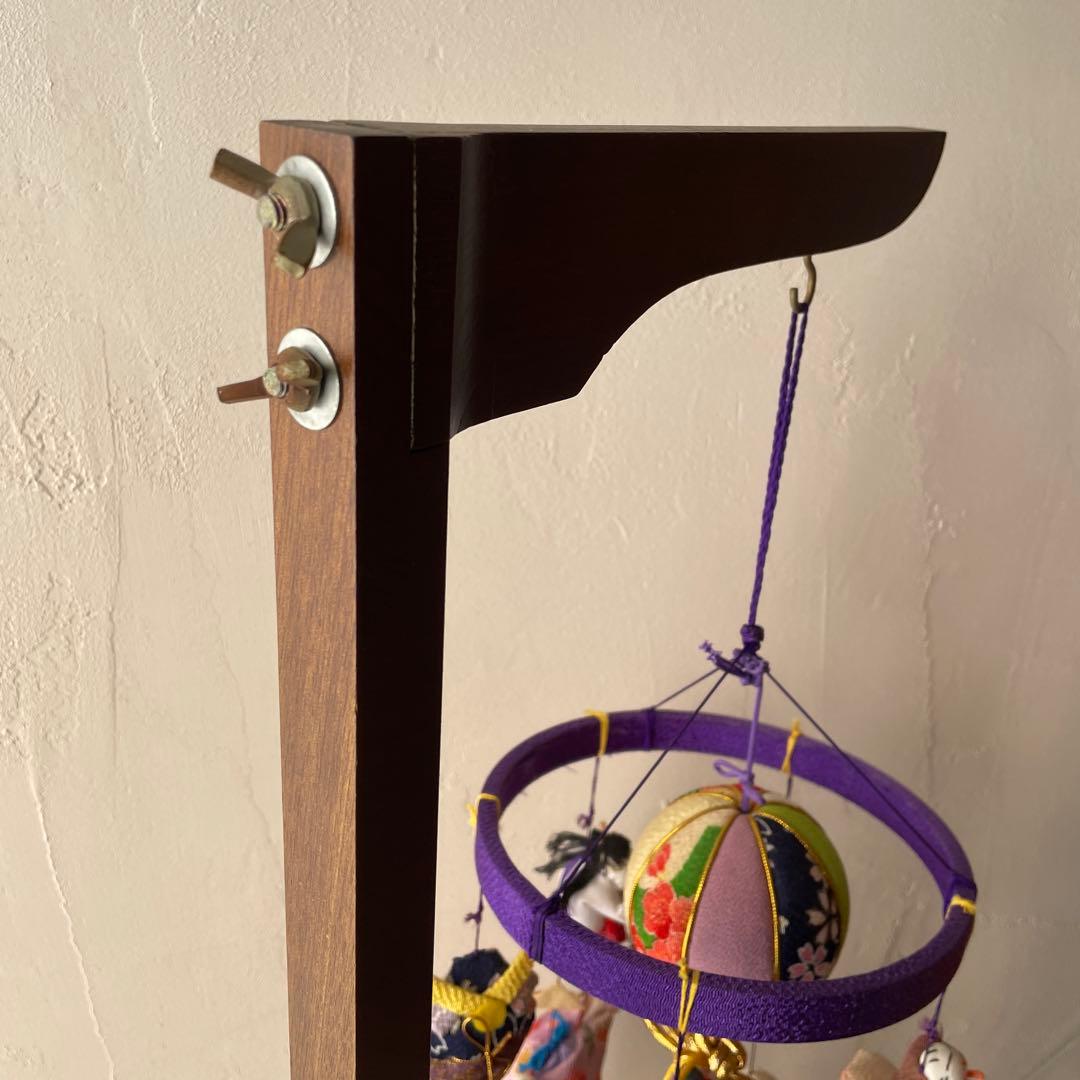 木製　吊り下げスタンド付き　ちりめん細工　吊るし雛　端午の節句　子どもの日