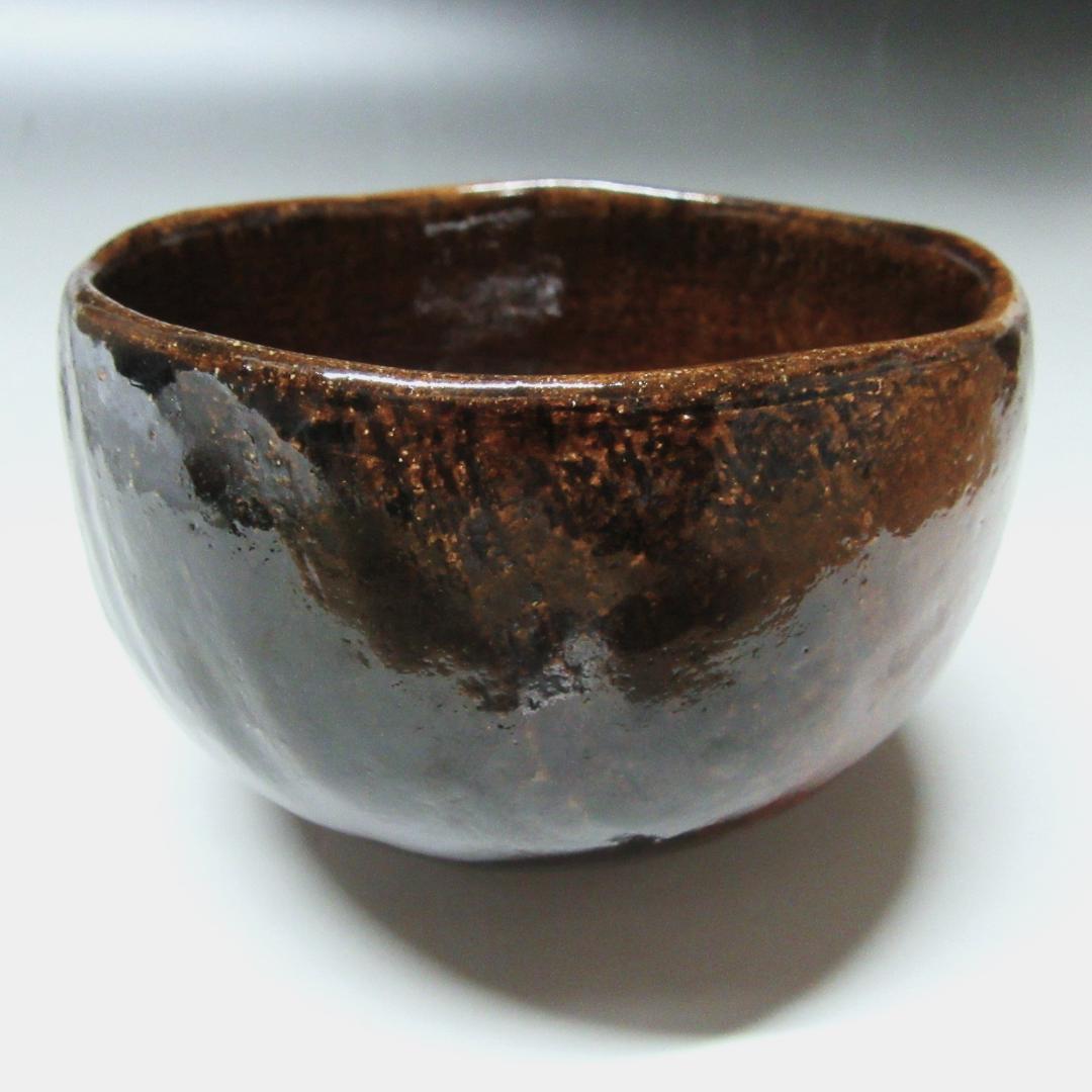 大樋年郎造 大樋焼茶碗 飴釉茶碗 共箱 ZC-15
