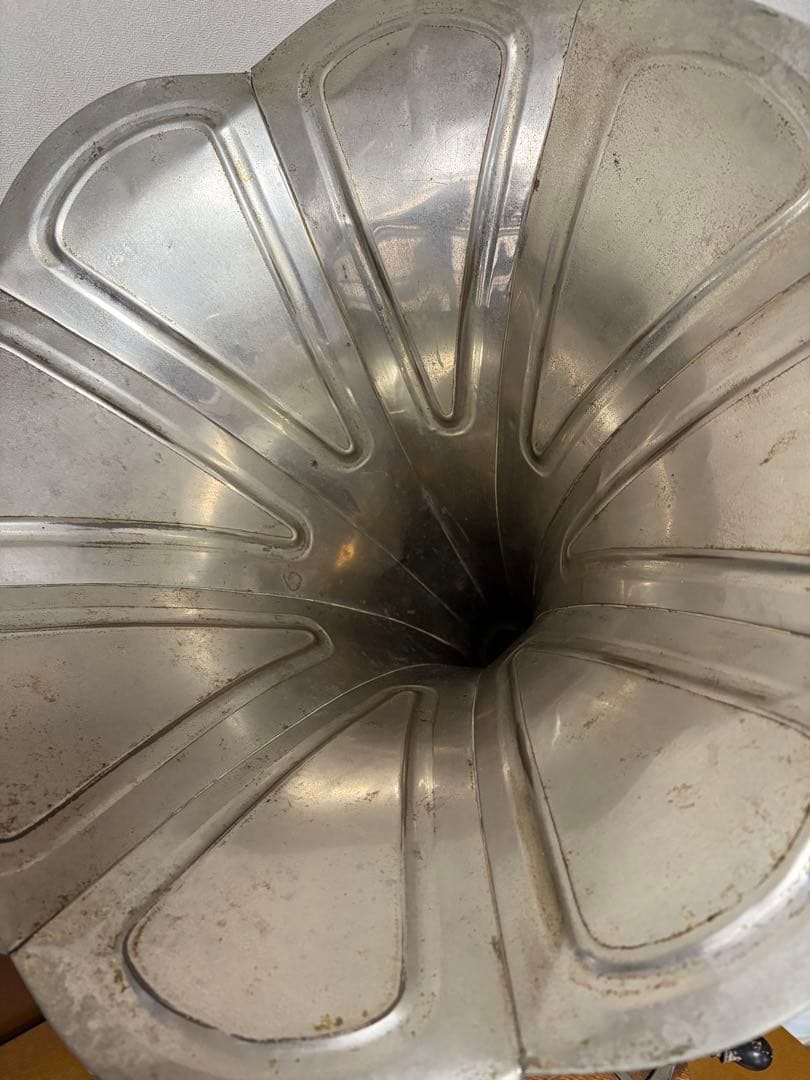 骨董品 蓄音機 木製 大型ホーン付 レコード HEART PHONE