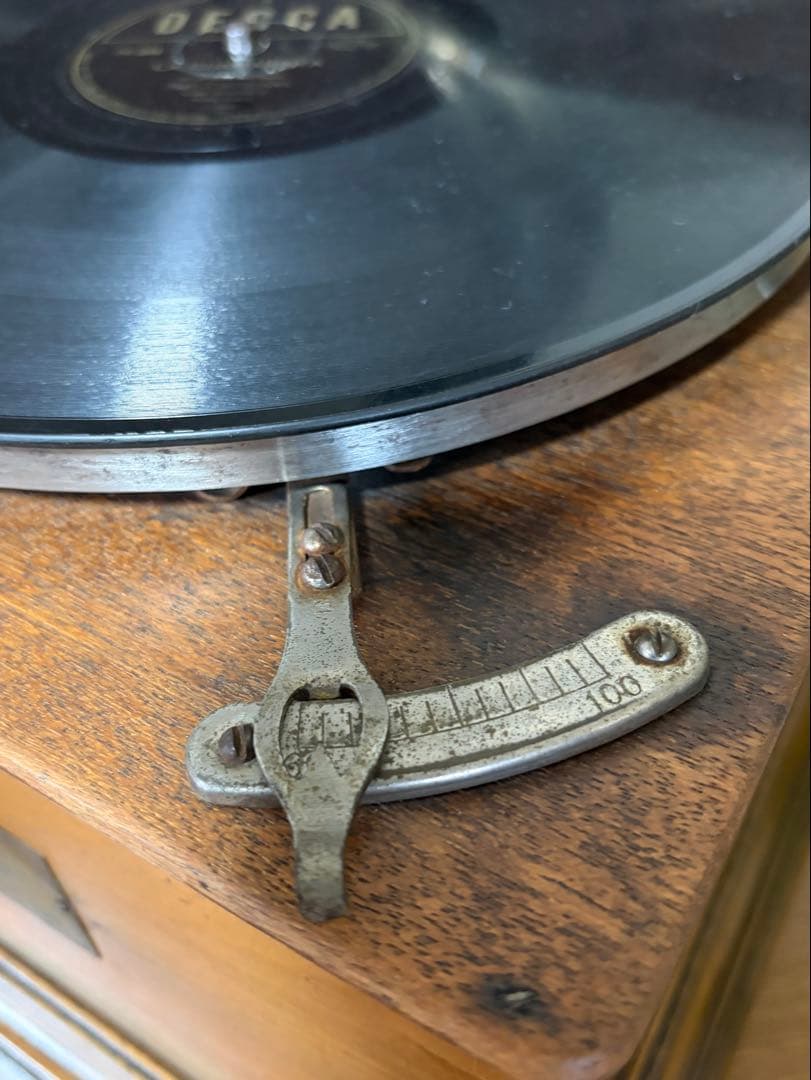 骨董品 蓄音機 木製 大型ホーン付 レコード HEART PHONE