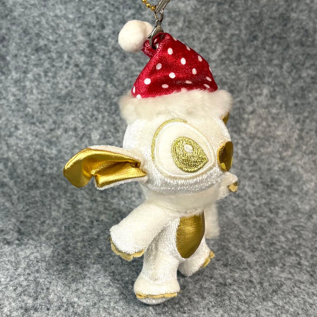 スティッチ クリスマス ぬいぐるみ マスコット ストラップ ホワイト ゴールド