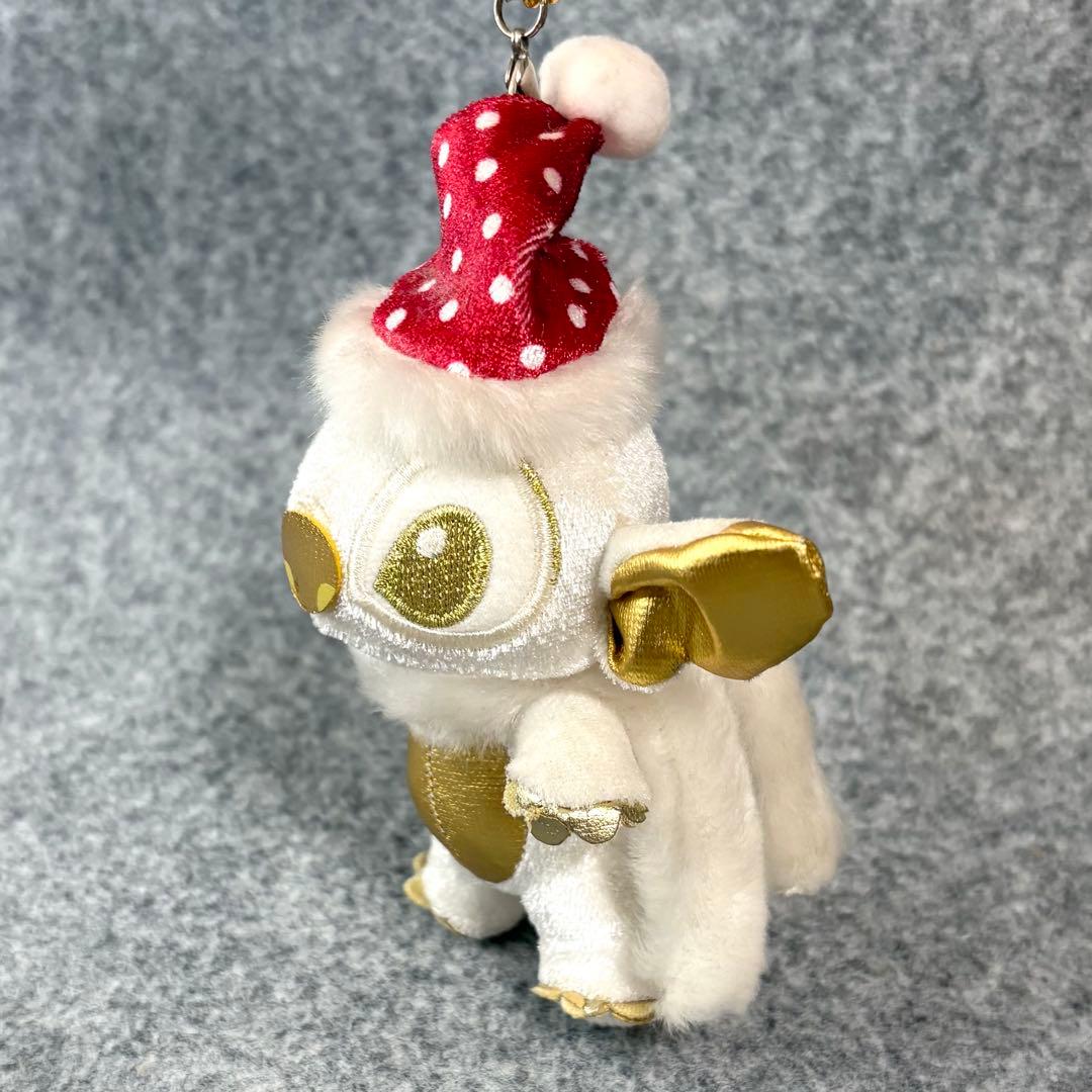 スティッチ クリスマス ぬいぐるみ マスコット ストラップ ホワイト ゴールド