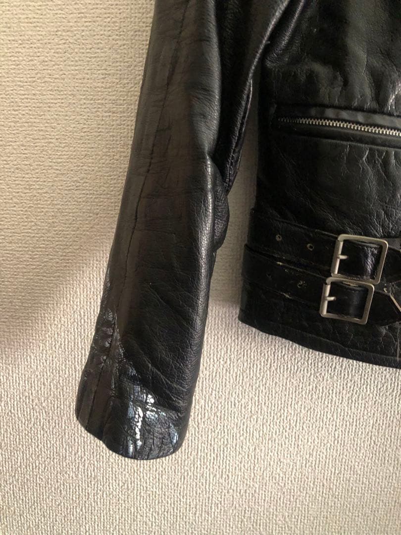 80s ヴィンテージレザーライダースジャケット uk ロンジャン