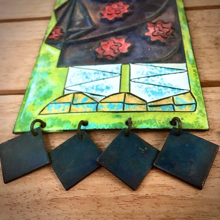 1974年 ロシア（ソ連）モスクワ製造 銅板七宝 タペストリー（ 放浪芸人）