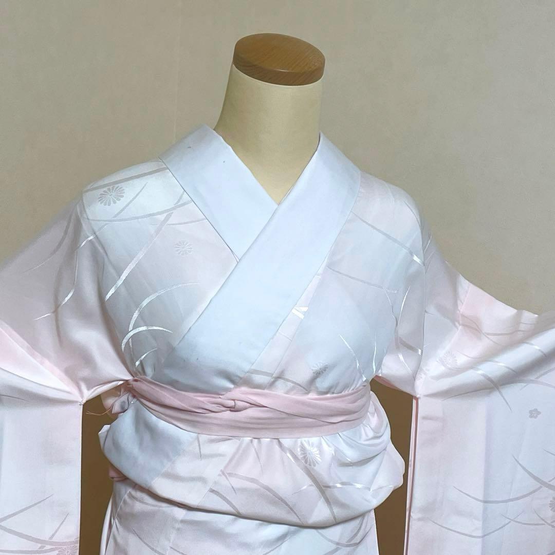 ⑩振袖セット　成人式　振袖＆長襦袢　ポリエステル　大きな橘　レトロモダン