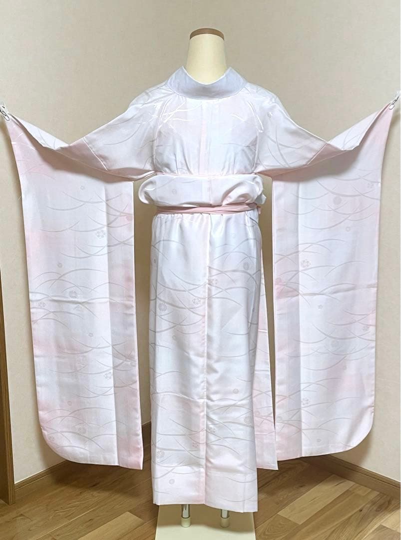 ⑩振袖セット　成人式　振袖＆長襦袢　ポリエステル　大きな橘　レトロモダン