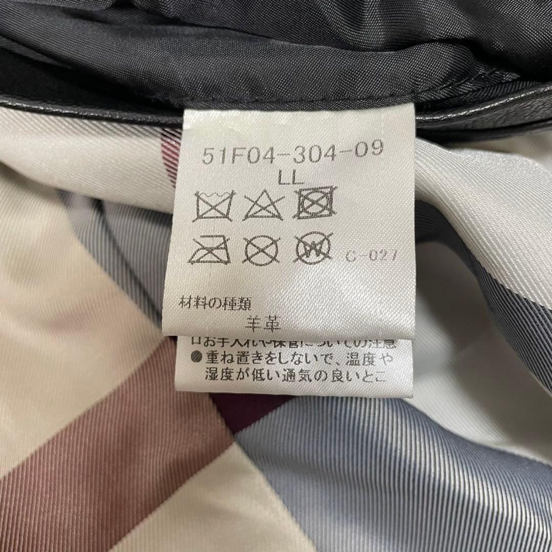 ブラックレーベルクレストブリッジ シングルライダース ジャケット 黒 LL