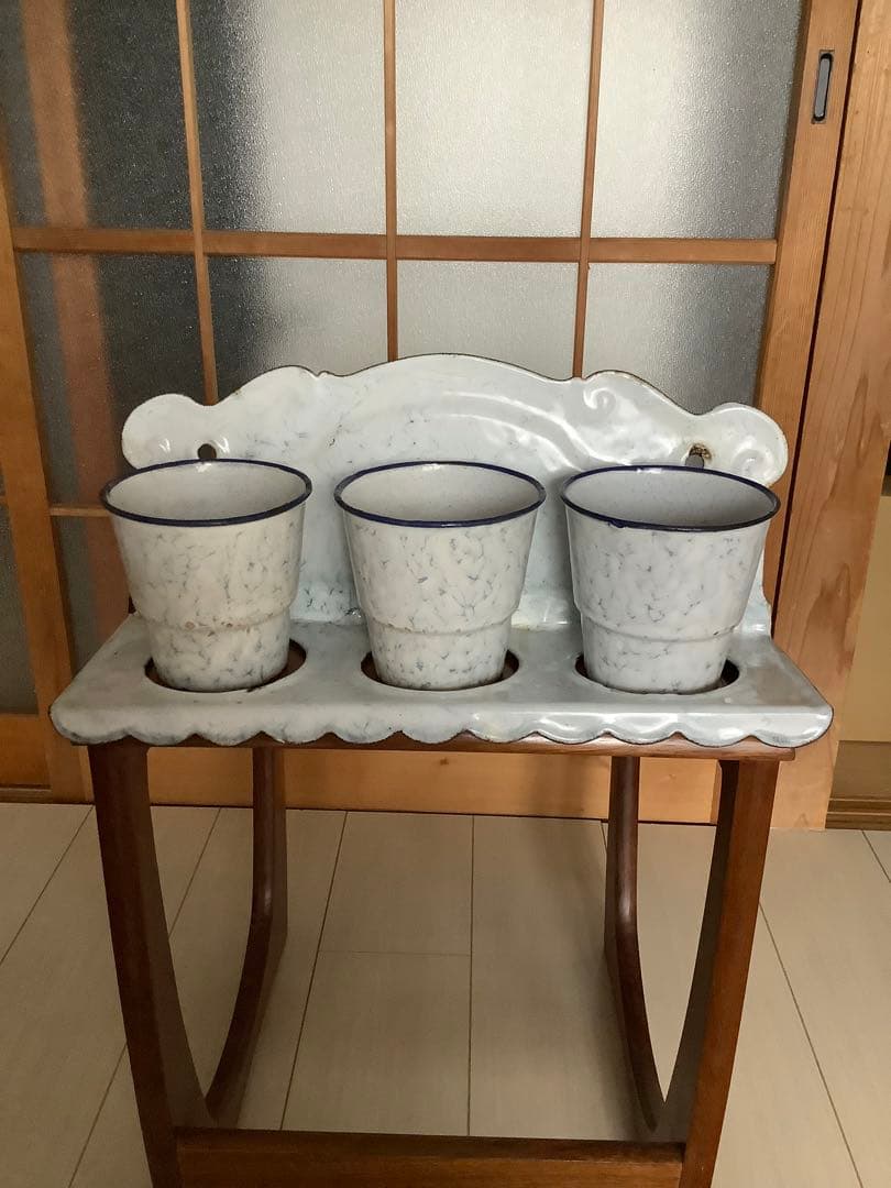 フランス　アンティーク　ホーロー　サボンラック