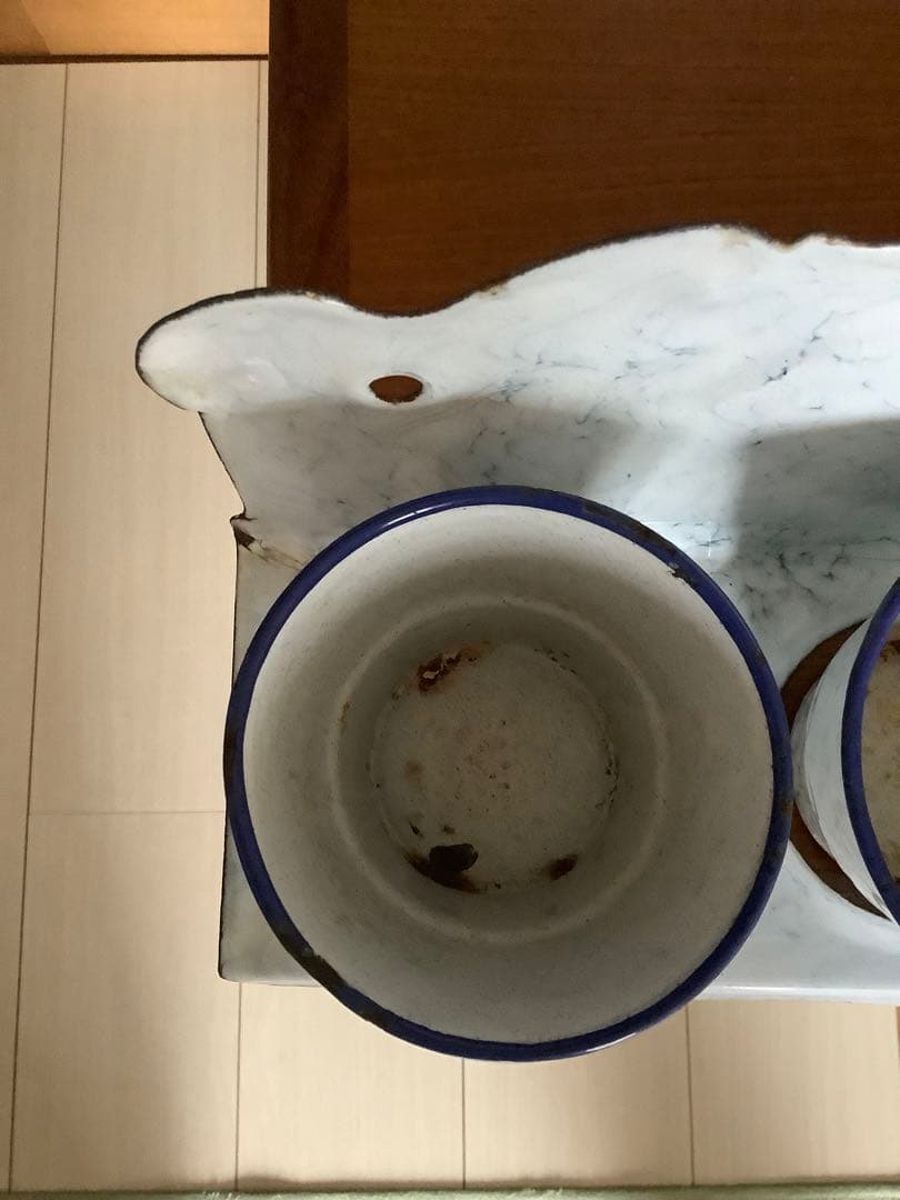 フランス　アンティーク　ホーロー　サボンラック