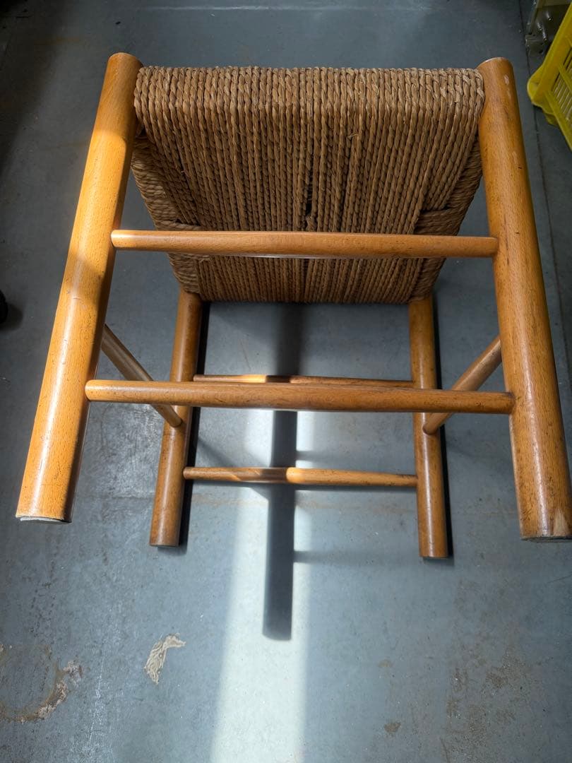 アンティーク ラッシュ スツール 縄編み チェア 椅子2個セット　ますみ