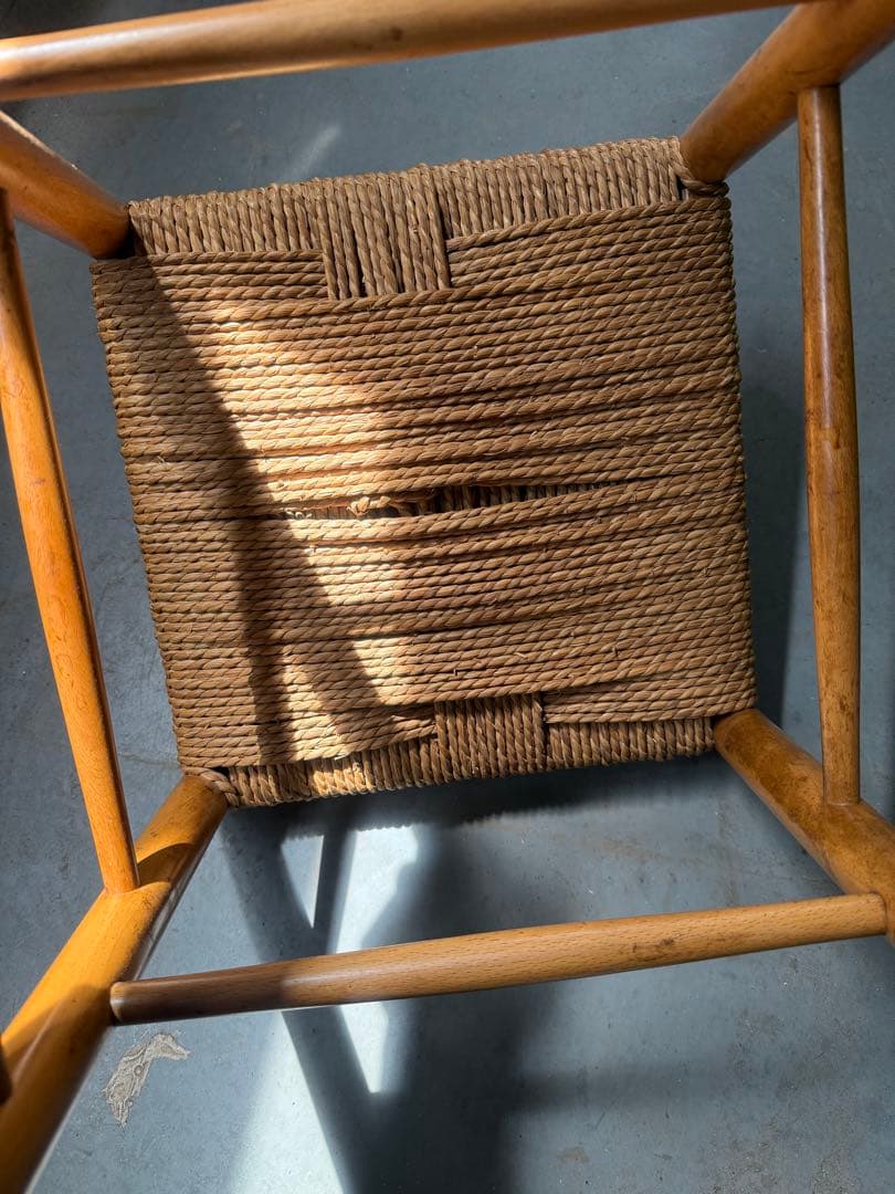 アンティーク ラッシュ スツール 縄編み チェア 椅子2個セット　ますみ
