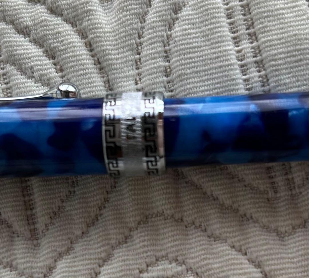 aurora アウロラ　オプティマ　ブルー　青いマーブル模様 ボールペン