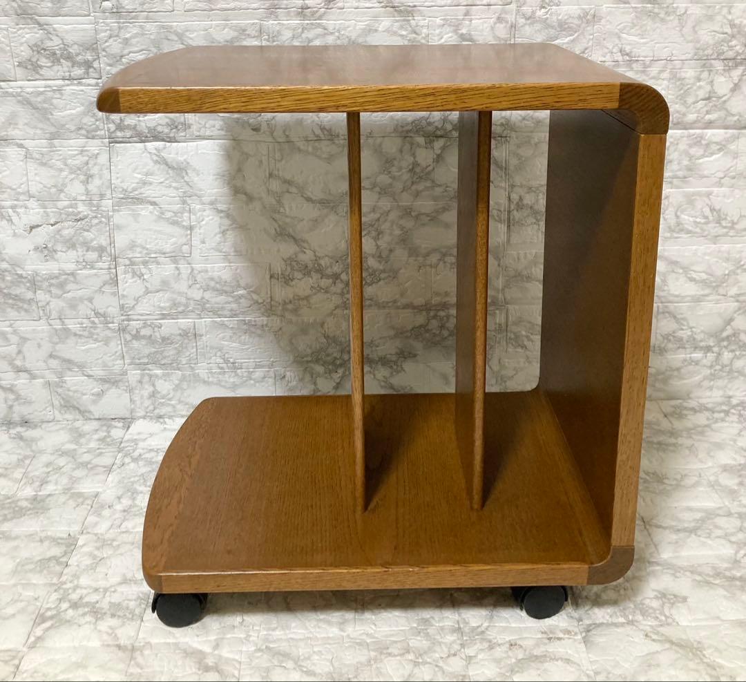 【美品】浜本工芸 サイドテーブル 飾り棚　ローテーブル　天然無垢 オーク材