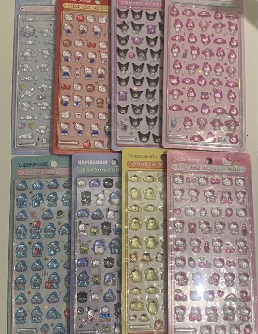 【正規品】本日発送　サンリオ ボンボンドロップシール　ミニ ８枚セット