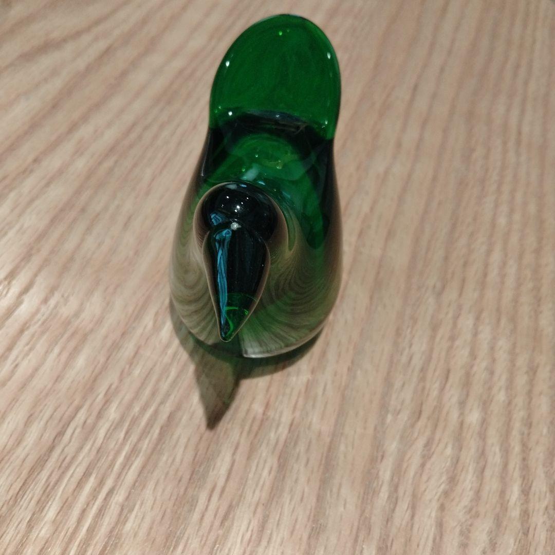 緑色ガラス製鳥型オブジェ 951/1000