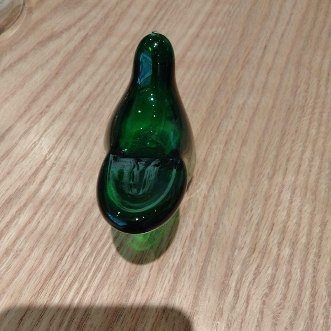 緑色ガラス製鳥型オブジェ 951/1000
