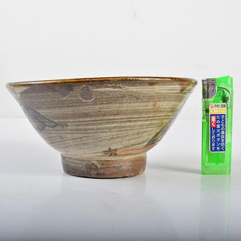 人間国宝　金城次郎　魚文　茶碗　茶道具　D　R4485