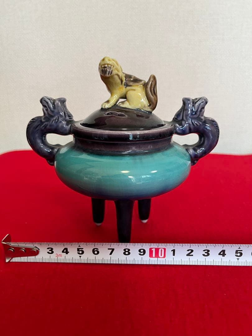 【特価】人間国宝 三代 徳田八十吉(正彦銘) 彩釉 香炉 管理T273