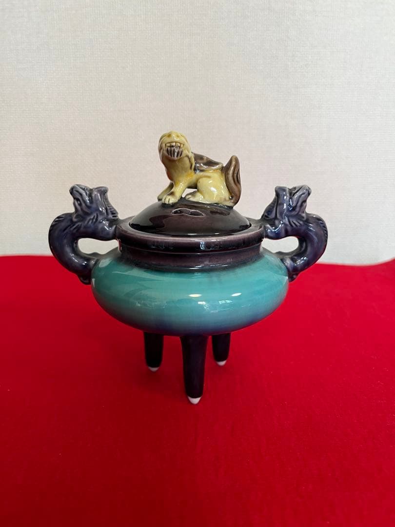 【特価】人間国宝 三代 徳田八十吉(正彦銘) 彩釉 香炉 管理T273