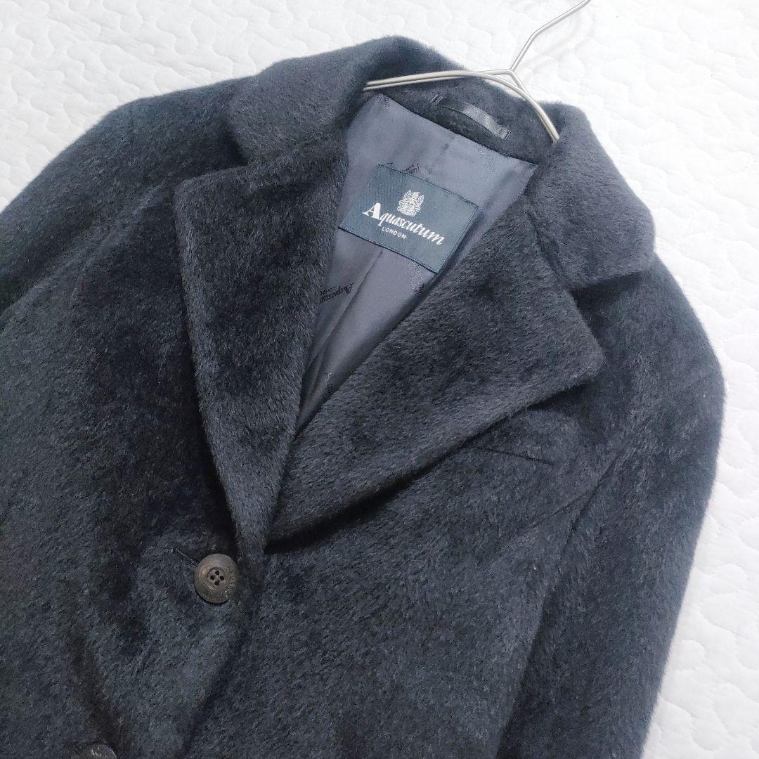 未使用品✨AquaScutum　アルパカウールシャギーコート　黒　サイズ6