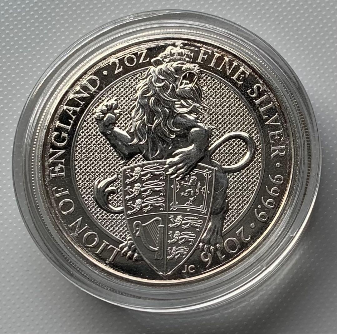 M*m様 2016年 5ポンド 銀貨 ライオン オブ イングランド クィーンズビ