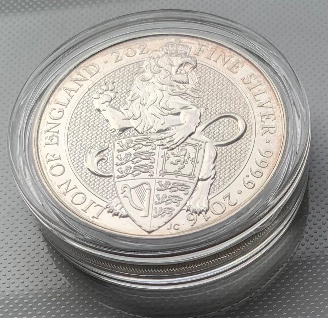 M*m様 2016年 5ポンド 銀貨 ライオン オブ イングランド クィーンズビ