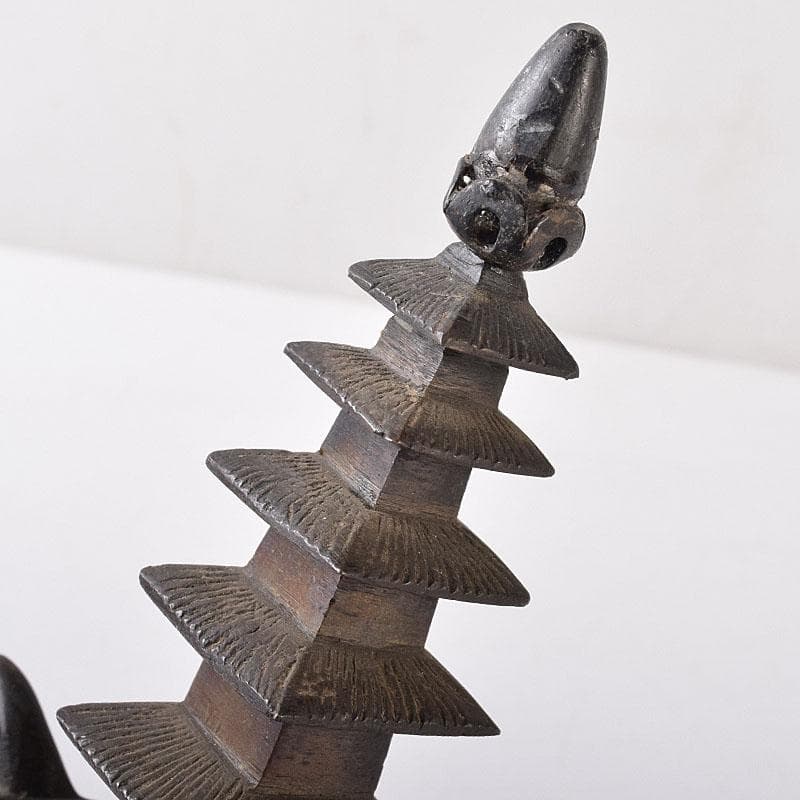 中国　古銅　唐銅　神獣五重塔　香炉　M　R8731