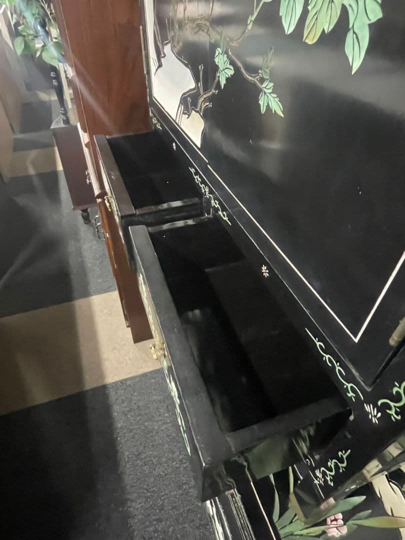 中国家具 キャビネット 中国古玩 アンティーク家具 花鳥図