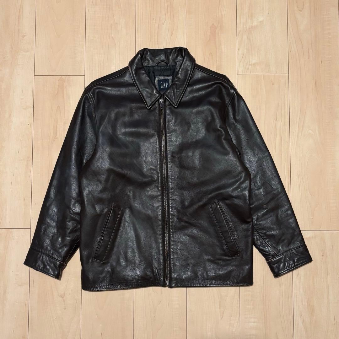90s old ギャップ 本革 レザージャケット ブルゾン 中綿キルト y2k