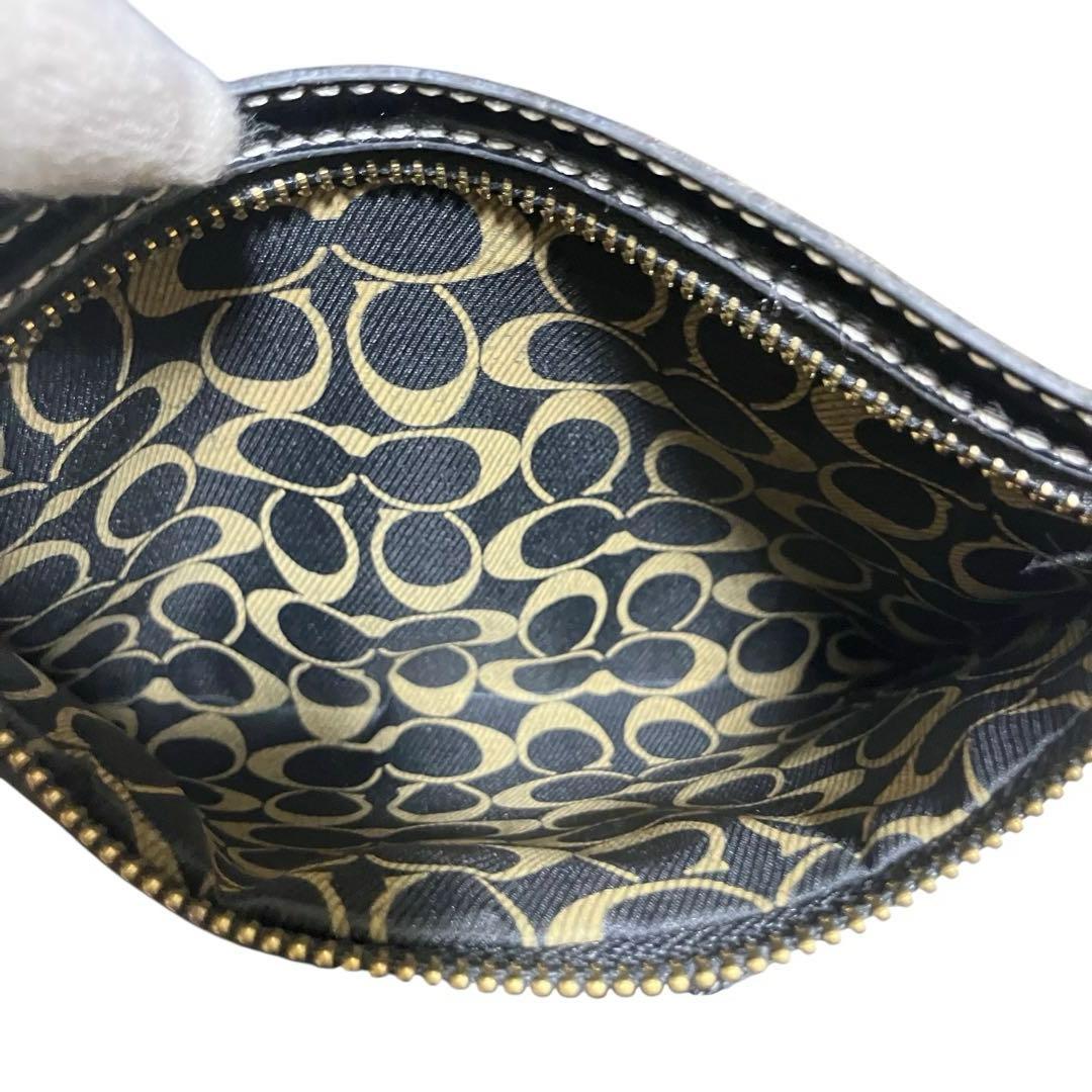 美品✨USA製 OLD COACH ショルダーバッグ 10126 黒 赤 レザー