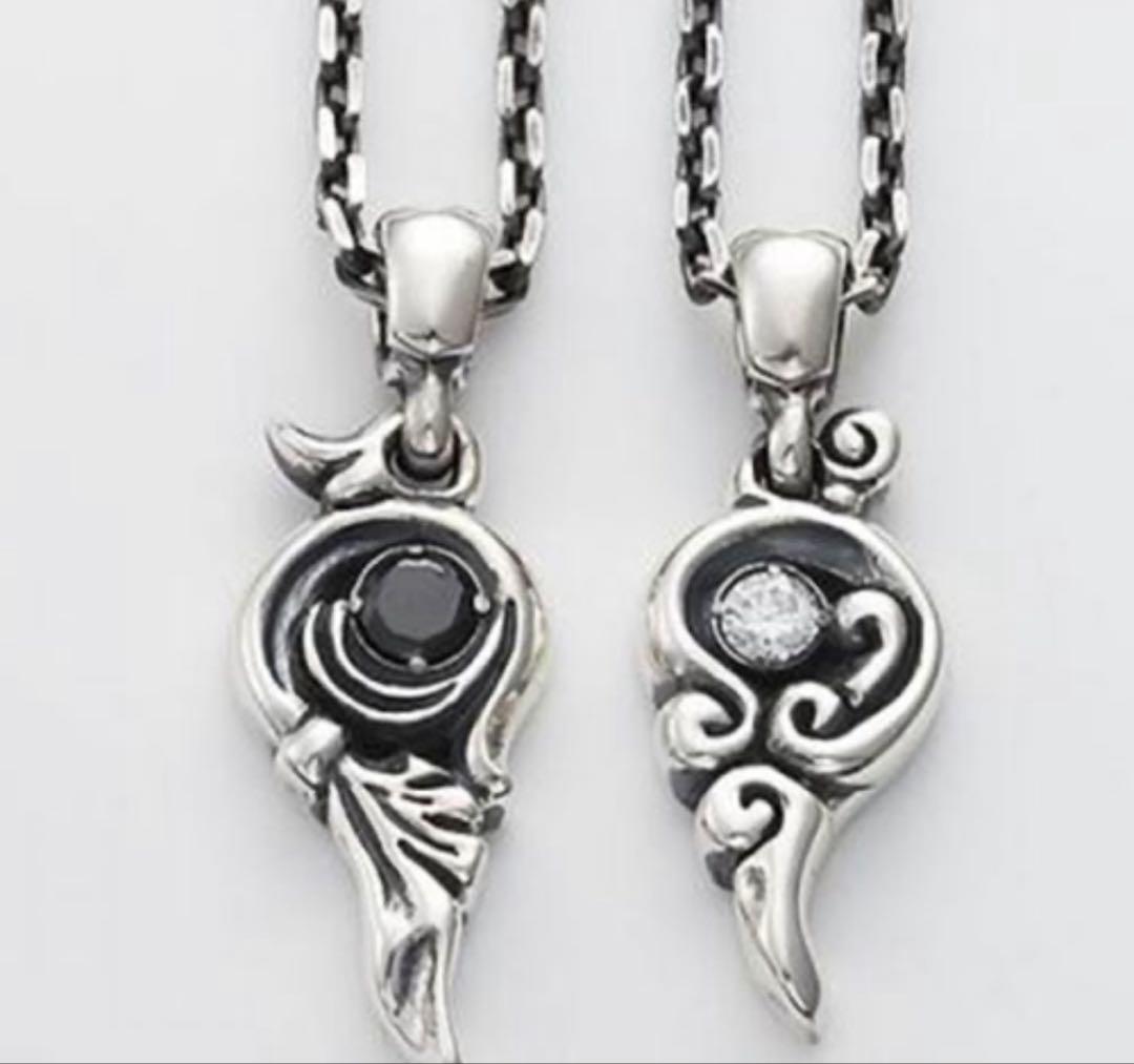 シークレットハート +キュービック ペアネックレス